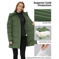 thumbnail image 6 of WenVen Women's Winter Jacket Insulated Coat Waterproof Parka with Detachable Hood Army Green M, 6 of 11