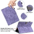 thumbnail image 2 of Allytech PU Leather Case for iPad 10th Gen 10.9" 2022, Cute Embossed Tiger Pattern Cover with Card Slots Pen Holder Anti-Slip Stand Wallet Smart Case for iPad 2022 10.9 inch(10th Gen), Purple, 2 of 7