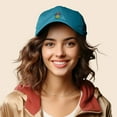 thumbnail image 4 of Dalix Sorcerer Frog Embroidered Cap Cotton Baseball Cute Cool Dad Hat Womens in Teal, 4 of 5