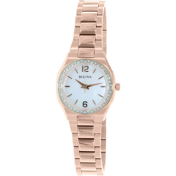 Bulova Women's Diamond 98R205 Rose Gold Stainless-Steel Quartz Dress Watch