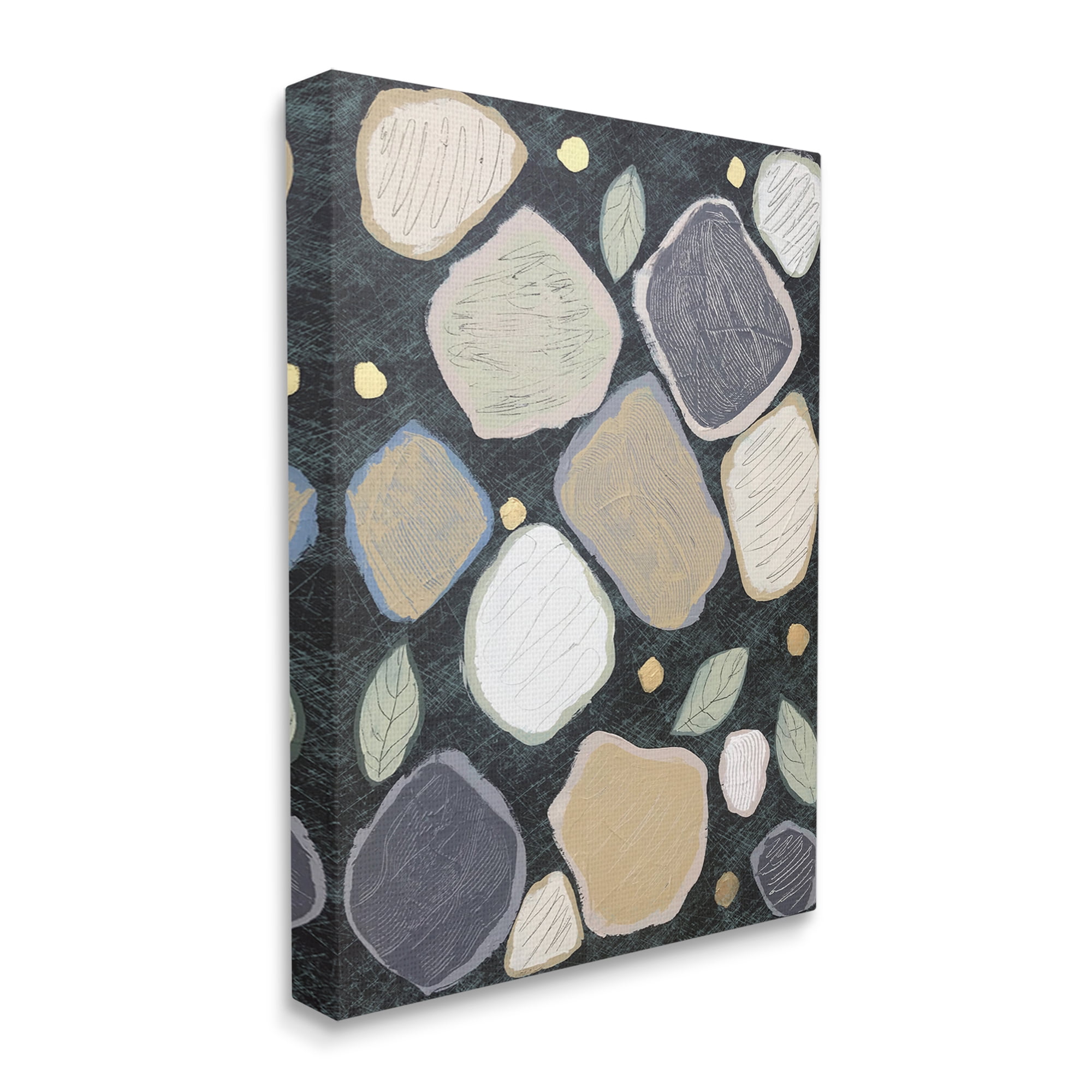 Stupell Industries Patterned Nature Shapes Abstract Painting Gallery Wrapped Canvas Art Print Wall Art, 24 x 30
