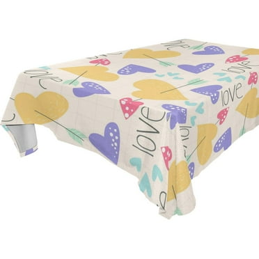 POPCreation Love Heart Tablecloths Arrow Table Top Decoration 52x70 inches