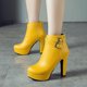thumbnail image 3 of Botas cortas de moda para mujer, botines de mujer sexis con plataforma, tacones altos, botas negras, rojas, amarillas y blancas, zapatos de mujer de talla grande 48, 3 of 5