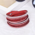 thumbnail image 2 of DaXi 1Pcs Bracelets for Girls Faux Leather Shiny Fix Rhinestone Inlaid DIY Multilayer, 2 of 11