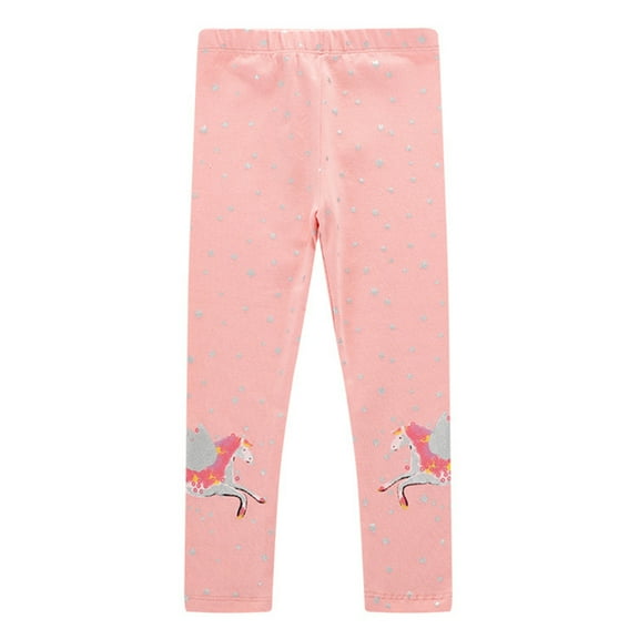 Toddlers Kids Girls 1/3 Pack Printed Leggings Cute Cartoon Active Stretch Leggings Spring Autumn Ankle Length Little Kids Yoga Pants Trousers for 2-7 Years