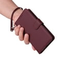 thumbnail image 5 of Compatible with Samsung Galaxy S21 Ultra Phone Case Detachable Wallet, Magnetic Flip Folio with Credit Card Holder & Cash Slot, Premium PU Leather, Wristlet, Kickstand Shockproof Cover, Winered, 5 of 10