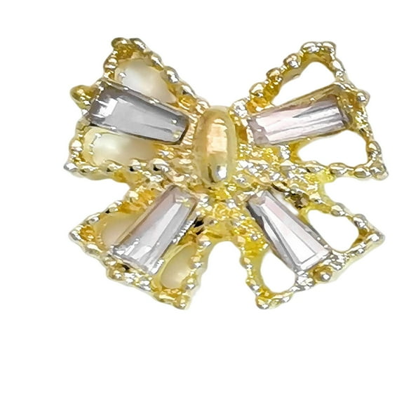 UDIYO Nail Decoration Creative Shape Shiny Visual Effect Sparkling Faux Pearl Design Wide Application Fade-Resistant Alloy 3D Nail Art Charms Manicure Jewelry Nail Supplies