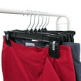 thumbnail image 4 of Hanger Central 100 Pack, Durable Plastic Pant & Skirt Hanger, X-Long Clip, Swivel Hook, 12 inch, Black, 4 of 10