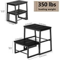 thumbnail image 2 of 2 Step Stool for Adults Kids, Heavy Duty Sturdy Steel Frame with Wooden Steps, Bedside Foot Stool with 500lbs Load Capacity, Non-Slip Step Stool for High Bed, 2 of 8