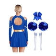 thumbnail image 2 of iiniim Uniforme Sportif de Cheerleading Classique de Lycée pour Femmes Cheerio Robe Fantaisie Bleu Royal A TG, 2 of 7