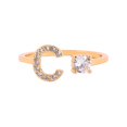 thumbnail image 1 of Crystal A-Z Letters Cubic Zirconia Knuckle Rings Finger Party Adjustable, 1 of 9