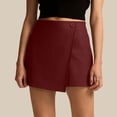 thumbnail image 2 of Short Skirt for Women High Waisted Zip Front Stretchy Skirt Pant Style for Quick Transitions Red M, 2 of 6