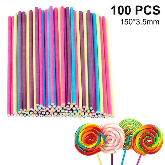 100 pcs Lollipop Sticks, Marshmallow Sticks, Food Safety Creative Multi-function Lollipop Sucker Sticks 150*3.5mm