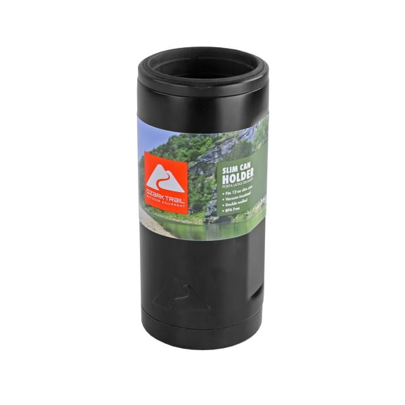 Ozark Trail Insulated Stainless Steel 12-Ounce Slim Can Drink Sleeve, Black