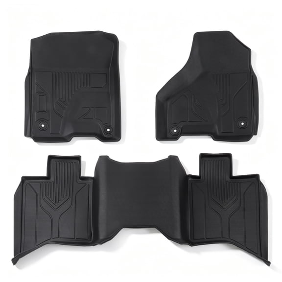 kimllier For Ram 1500 2009-24 / Ram 2500 3500 10-2018 TPE 3Pcs Floor Mats Liners