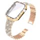 thumbnail image 1 of Correa de metal para Apple Watch Band 41mm 45mm 40mm 44mm Mujer Diamante Pulsera de eslabones de acero inoxidable iWatch 8 7 6 SE 5 3 Accesorios Tan Jianjun unisex, 1 of 2