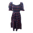 thumbnail image 6 of XIYON Dress For Women Fashion Checked Mid Sleeve Casual Long Dress Fashion, 6 of 6