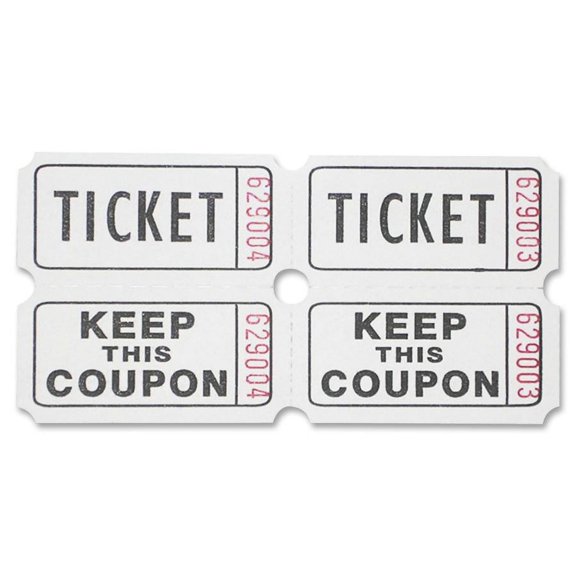 Sparco Roll Tickets - White - 2000/Roll | Bundle of 5