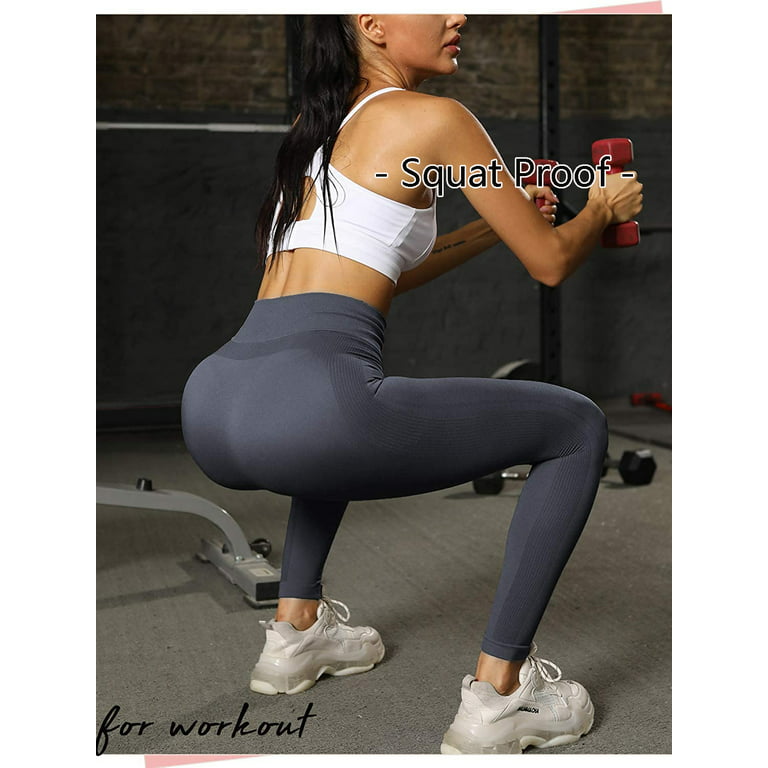 COMFREE Womens Yoga Pants Seamless High Waist Butt Lifting Squat Proof  Workout Tights Tummy Control Sports Compression Leggings 