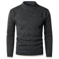 thumbnail image 2 of IROINNID Men's Sweater Round Neck Long Sleeve Jumper Mid-Length Solid Color Leisure Pullover Daily Half High Neck Sweater Bottoming Shirt, 2 of 9