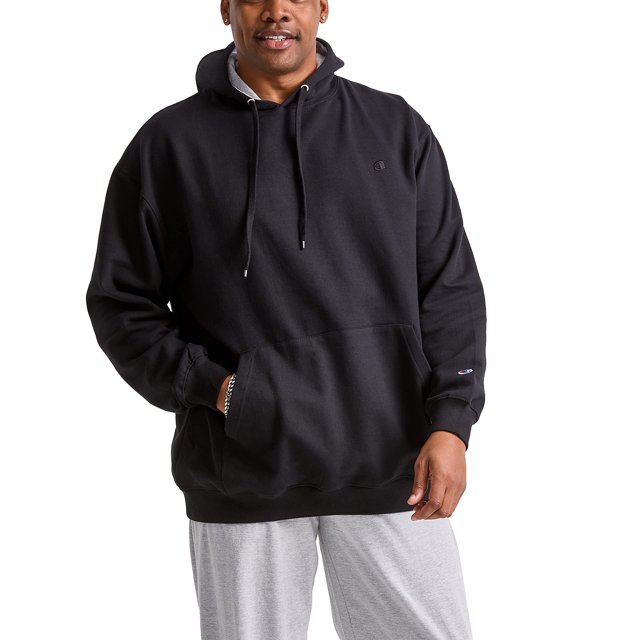 Sudadera con capucha Champion Powerblend de forro polar para hombre, color negro