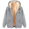 thumbnail image 2 of LOVZFMLL Jackets for Women's Fashionable Printed Fleece Hooded Sweatshirt Jacket, 2 of 4