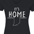 thumbnail image 3 of Inktastic It's Home- State of Indiana Outline Distressed Text Women's V-Neck T-Shirt, 3 of 4