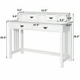 thumbnail image 2 of Costway Writing Desk Mission White Home Office Computer Desk 4 Drawer White, 2 of 10
