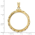 thumbnail image 4 of Wideband Distinguished Coin Jewelry 14k Polished Hand Twisted Ribbon and Diamond-cut 27.0mm x 2.35mm Screw Top Coin Bezel Pendant, 4 of 4