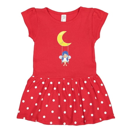 

Inktastic Stardust Fairy Cute Fairy Fairy on a Swing Moon Gift Toddler Girl Dress