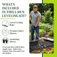 thumbnail image 3 of Lawn Leveling Rake Kit with Work Gloves, Safety Glasses and DIY Guide, 45”x10” Ground Plate, 78” Adjustable Long Handle, Stainless Steel Lawn Leveler for Soil Sand Yard Tool Kit, 3 of 7