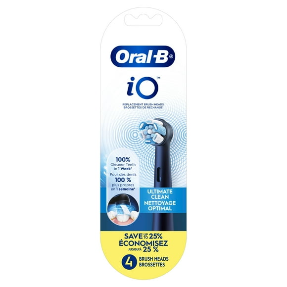 Oral-B iO Ultimate Clean Replacement Brush Heads, Black