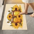 thumbnail image 6 of Toilet Rug U-Shaped Bathroom Rugs Non-Slip Soft Plush Machine Washable Contour Bath Mat Sunflowers Honey Jars Bee 24x20, 6 of 9
