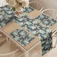 thumbnail image 2 of Ambesonne Floral Table Runner & Placemats, Abstract Flowers and Leaves, Placemat 4 pcs + Runner 12"x90", Grey Pale Sage Green, 2 of 2