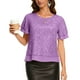 thumbnail image 1 of Craaazy Women's Sparkle Short Sleeve Top with Scallop Hem and Round Neck Gifts, 1 of 8