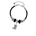 thumbnail image 2 of Delight Jewelry Silvertone Cowboy Boots Wife Celtic Knot Leather Bead Bracelet, 7"+2" Extender, 2 of 4