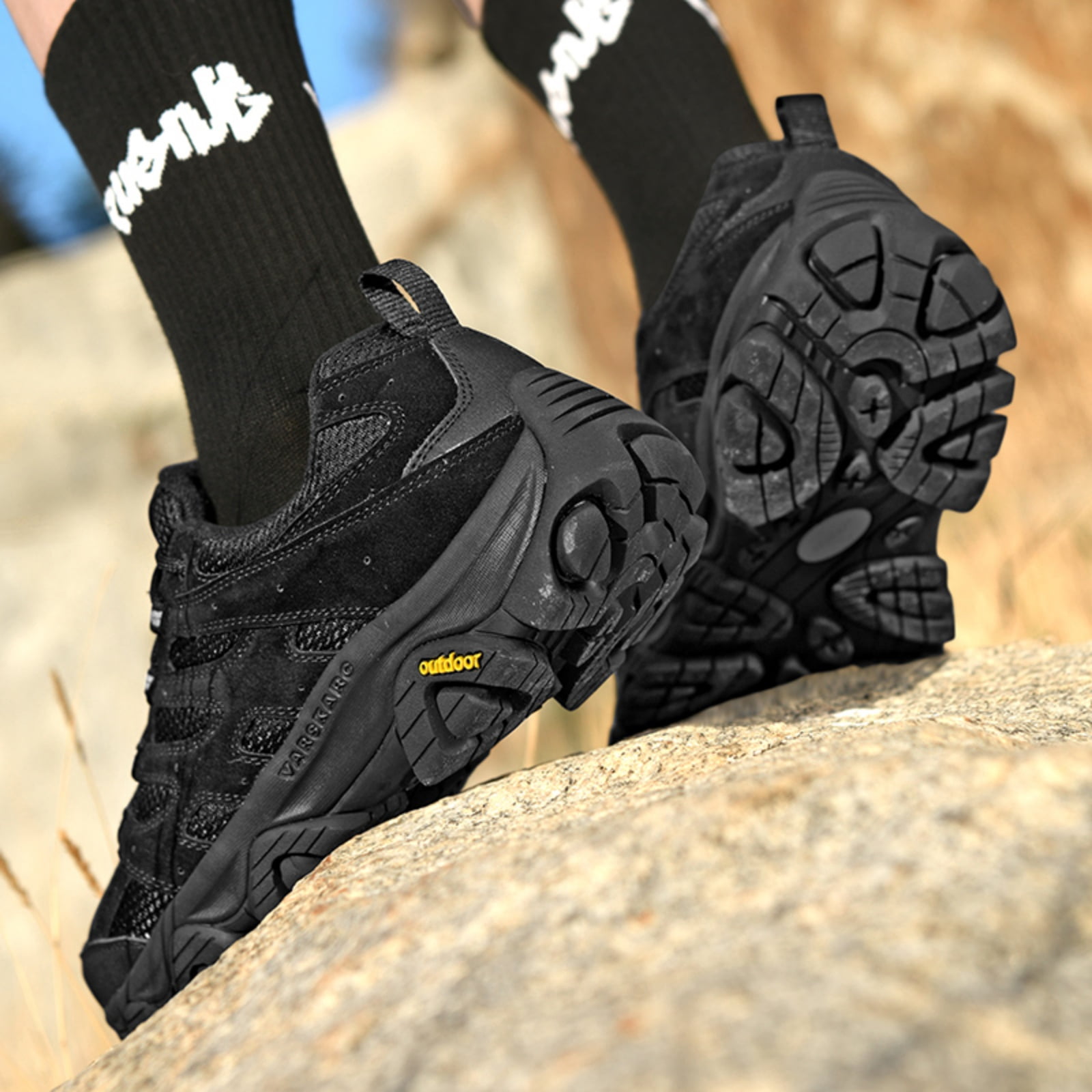 LASUDRAA Men's and Women's Hiking Shoes Comfortable Anti Slip Low Cut Outdoor Walking Work Couple Sneakers