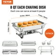 thumbnail image 2 of BENTISM 6-Pack Rectangle Chafing Dish Set with Full-Size 8Qt Pan Frame Fuel Holder, 2 of 9