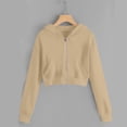 thumbnail image 4 of Abcomgle Girls Hoodies 7-8 Zip Up Cropped Long Sleeve Jacket for Girls Cute Trendy Lightweight Girls Hoodies with Pockets, 4 of 5