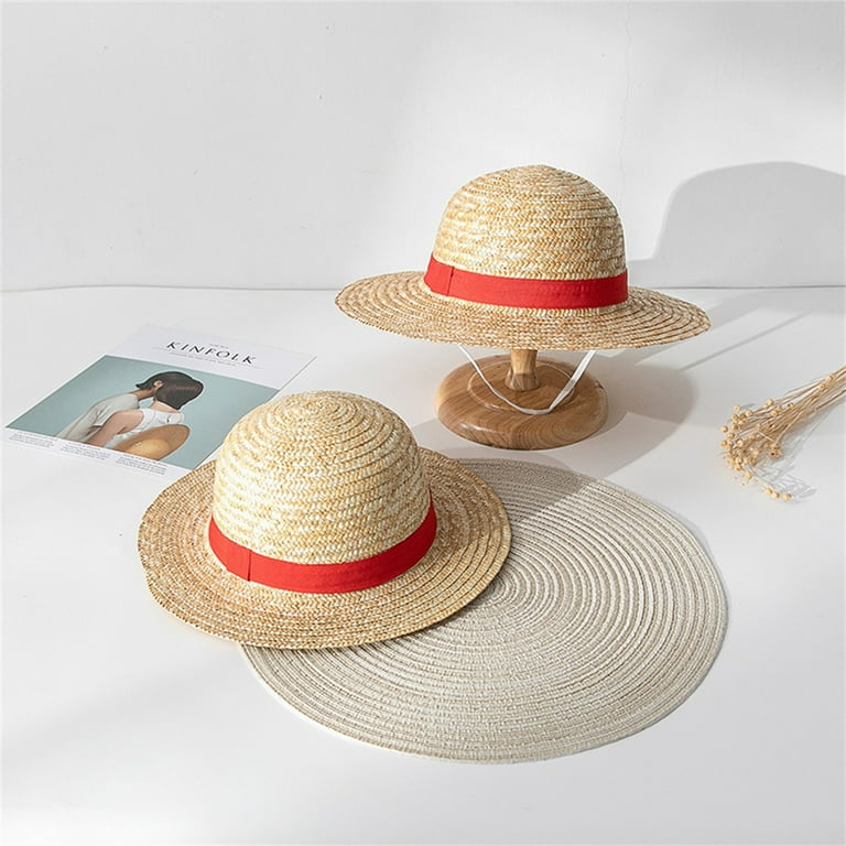 Straw Hat, Handmade Beach Wide Brim Cap Foldable Outdoor Sun Hat Beach Headwear for Adult Children Man Women