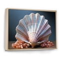 thumbnail image 2 of Designart "Close Up of a White Seashell I" Animals Floater Framed Wall Decor, 2 of 7