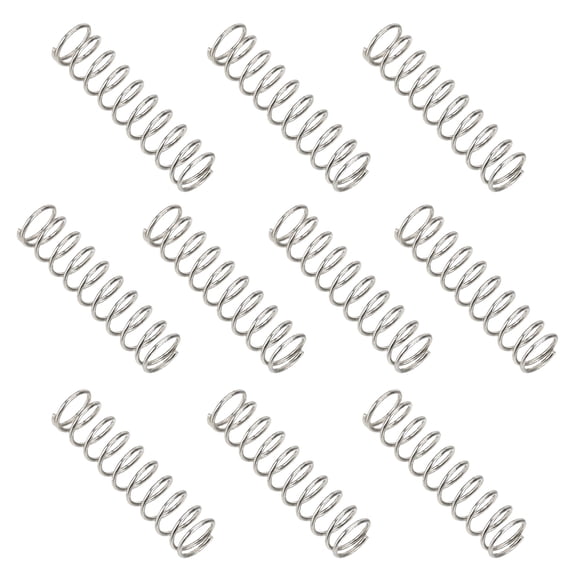 Compression Spring 5 mm OD 0.5 mm Wire 20 mm Free Length Extension Spring for DIY Projects (Silver Tone, Pack of 10)