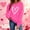 Hot Pink, variant on Avrnliq Womens Gray Valentine's Day Hoodie, Cozy Fleece Sweatshirt with Heart Print Cute Romantic Gift for Her,Size XL