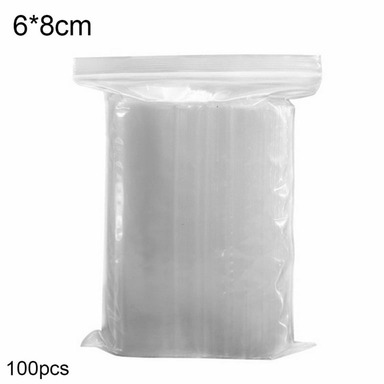 Small Clear Poly Zipper Bags Reclosable Ziplock Storage Plastic