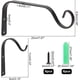 thumbnail image 4 of Juego de 3 ganchos de hierro negro para colgar plantas, soporte de pared de hierro, ganchos metálicos resistentes con tornillos., 4 of 5