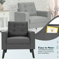 thumbnail image 6 of Costway Set of 2 Accent Armchairs Upholstered Single Sofa Chairs w/ 2-Side Pockets Grey, 6 of 12