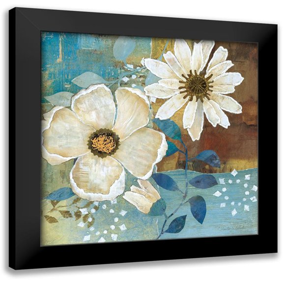 Olson, Charlene 12x12 Black Modern Framed Museum Art Print Titled - Flowers at Dawn II