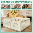 thumbnail image 3 of Large Baby Playpen 64"x64" for Toddlers and Babies, Indoor & Outdoor Safety Play Yard with Soft Breathable Mesh & External Zipper Door, Beige, 3 of 7