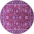 thumbnail image 1 of Ahgly Company Indoor Round Oriental Purple Traditional Area Rugs, 6' Round, 1 of 4