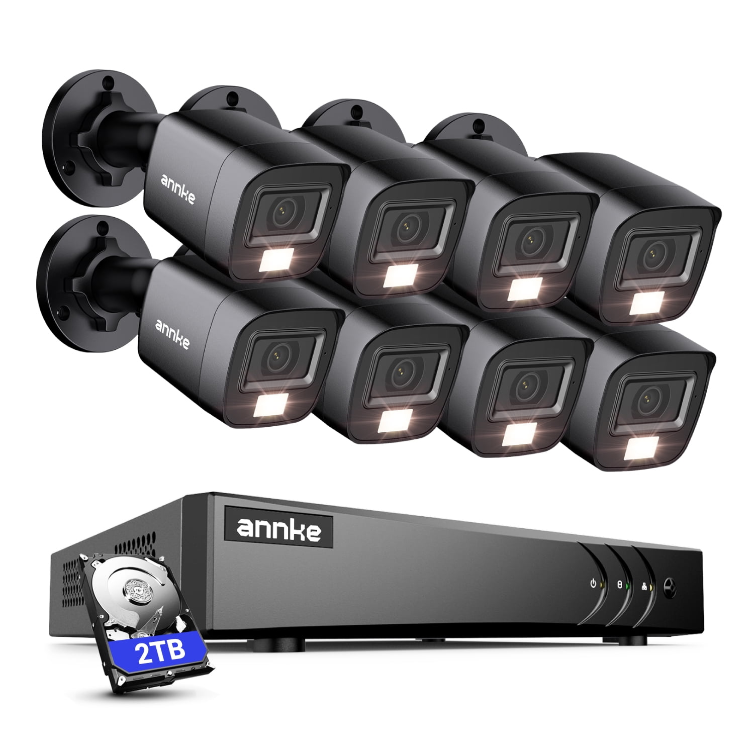 ANNKE 8CH 3K Lite Outdoor Security Camera System 8 x 2MP Cameras With Color Night 2TB HDD AI Human Vehicle Detection
